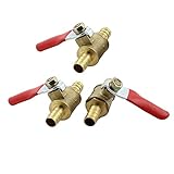 uxcell　ボールバルブ　レバーハンドル　水　オイル　空気　ガス　遮断コントロール　8mmホース口外径　 3個入り