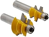 Yonico 15229 床板 ビット2種 タング&グルーブ ルータビットセット、シャンク径12.7mm (1/2インチ)