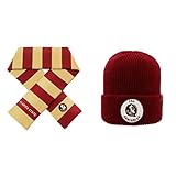 NCAA Florida State Seminoles Striped Rugby Scarf and Wharf Beanie Hat 2 Packバンドル