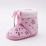 Tovadoo ベビーシューズ スノーブーツ 雪柄 紐靴 クリスマス 多色 女の子 歩行練習用 つま先保護 暖かい ソフト キュート カジュアル 保育園 旅行