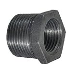 Everflow Supplies BMBU0342 3/4" x 3/8" Black Malleable Iron Bushing Fitting with Hexagonal Head [並行輸