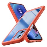 Moto G64 5G 用 ケース耐衝撃 PC背面+TPU 衝撃吸収 Motorola Moto G64 5G/G64Y 5G カバー 薄型 軽量 クリア 擦り傷防止 指紋防止 スリム 耐久 携帯便利 柔軟 カメラ保護 Moto G64 5G スマホケース （赤） 1-G64-06