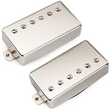 Musiclily Pro LP-CMHA アルニコ5 カバード ハムバッカーピックアップ ネック ブリッジセット7.5K/16K LPエレキギター用 ニッケル