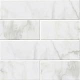 光沢ホワイトCarrara Subway Backsplashタイルセラミック4 " x 16 "キッチンバスルームシャワー