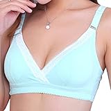 (マーシェル) Marshel 産前 妊婦 マタニティ 授乳 ブラジャー クロスオープン 下着 ライトグリーン 80B