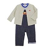 ミキハウス(mikihouse) ドライブプッチー オーバーオール＆カーディガンセット ギフト 出産祝い 〈フリー(70-80cm)〉 紺（03）