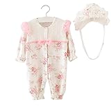 misakyベビーGirls幼児キャップ帽子+ Romper Playsuitセット カラー: ホワイト