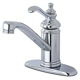 Kingston Brass KS3401TL Single Handle 4 in. Centerset Lavatory Faucet with Push-Up & Optional Deck P