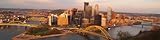 Downtown Pittsburgh Skyline with Sunset Print Fabric壁ステッカー 60x15 2894-AC-W