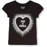 THE CHILDREN'S PLACE(ザ・チルドレンズプレイス) ハートグリッターグラフィックティ トップス半袖Tシャツ 18～24ヶ月【並行輸入】