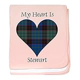 CafePress – ハート – Stewart – スーパーソフトベビー毛布、新生児おくるみ ピンク 08980942576832E