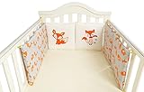 ベビーベッドガード半周 ミニベッド用 かわいいベッドガードパット ミニベッドガード 6点セット (狐)