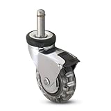 Shepherd Omega Series 3 Diameter Vipor Wheel Caster with Brake, 7/16 Diameter x 7/8 Length Grip Ring