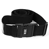 SODIAL(R) 調整可能荷物スーツケースストラップ 手荷物ベルトタイ　トラベルセキュアロック　ブラック