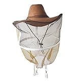 Fityle ベール　帽子　　人工皮革　メンズ　蚊　蜂　対策　通気性　養蜂用品　