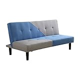 2.5人掛けデザインソファベッド 3段階のリクライニングソファで脚を外せばローソファに 完成品でお届け｜Donner-ドネ-　ブルー