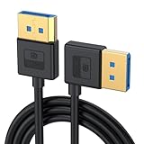 CYケーブル 極細 直角 DisplayPort 1.4 DP - DPケーブル 8K 60hz ケーブル Ultra-HD UHD 4K 144hz 90度 デスクトップノートパソコンモニター用(100cm)用 ブラック DP-011-RI-1.0M-HX