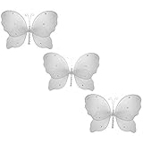 The Butterfly Grove Emily Butterfly Decoration 3D Hanging Mesh Organza Nylon Decor White Medium 11 x