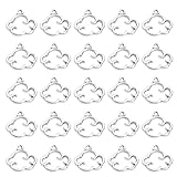 [ibasenice] レジン枠 空枠 雲 クラウド 60個セット | チャーム ペンダント トップ 合金 シルバー | UVレジン アクセサリー パーツ ハンドメイド 素材 (15mm)