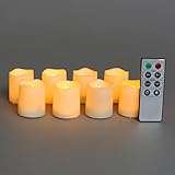 Set of 8 Melted Edge Flameless Resin Mini Votives with Remote - Batteries Included [並行輸入品]