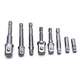 8ピース/セット1/4六角シャンクパワードライバードライバービットアダプタドリルナットドライバ電源延長バーレンチアダプター1/4 "3/8"