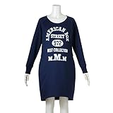 (ニッセン) nissen 【 マタニティ 授乳服 産前 産後 】 カレッジプリント スウェット地 ラグラン ワンピース 授乳機能付き 紺 マタニティ3L