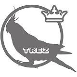 14色 愛鳥名 or 鳥種名 入り オカメインコ ステッカー【名入れ ネーム バード BIRD カーサイン カーステッカー TREZ】 (グレー)