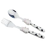 Cute Easy Grip Flatware Kids' 2-pieces / Set Portable Tableware Stainless Steel Cutlery for Outdoor 