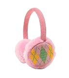 かわいいキッズイヤーマフ便利な冬の赤ん坊の耳介は暖かいグリッドスタイルピンクをキープ
