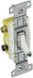 Hubbell Wiring Systems RS315ILW tradeSELECT Three Way Illuminated Toggle Switch with Self-Grounding,