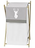 Sweet Jojo Designs Grey and White Deer Baby Kid Clothes Laundry Hamper for Woodsy Collection by [並行輸