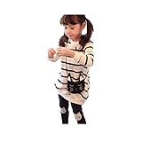 WIN スウエット　長め　レギンス　2点セット　トレーナー　子供服　キッズ　春秋　セットアップ　女の子用 スポーツウェア カジュアル 女児 (130cm, ホワイト)