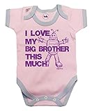 I Love My Big Brother THIS MUCH Girls Baby Grow by BritTot