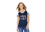 NHL Winnipeg JetsレディースクルーネックTシャツ、ネイビー、大