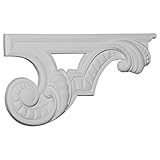 Ekena Millwork SB12X06SC-R 12 3/8-Inch W by 6 5/8-Inch H by 3/4-Inch D Scroll Stair Bracket, Right [