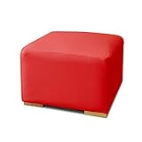 一人用ボックス型キューブスツール【CUBE STOOL】箱型チェア オットマン 傷防止フェルト付き椅子 (レッド)