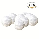 8pcs Plastic Golf Balls Game Toy Balls Indoor Outdoor Practice Balls for Kids Children Golfer (White