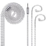 NICEHCK IcyMoon イヤホンリケーブル 16芯高純度単結晶銅OCCと銀メッキ無酸素銅OFCミックス 0.78mm 2Pin 2.5mm シルバー 交換用ケーブル 金属製コネクタ 着脱式 hifiリケーブル 1.2m DIY (2.5mm 0.78 2Pin)