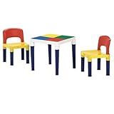 子供机 子供椅子 知育 おもちゃ ブロックを使わない時は普通のテーブルとして！テーブル＆チェアーセット ブロック付