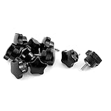 uxcell ねじノブ 星型 スター型のヘッド ねじタイプ クランプねじ ブラック ネジ径6mm 10個入り