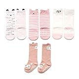 BIANHUAN キッズ 子供 幼児用 靴下 ソックス 4足 セット ハイソックス アニマル くつした 男の子 女の子 柔らかい (S:0-2歳の子供にお勧め, B)