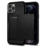 Spigen iPhone12Pro Max ケース カード 収納 耐衝撃 米軍MIL規格取得 落下防止 IC カード 収納 ポケット パスケース アイフォン12プロマックスケース スリム・アーマー CS ACS01623 (ブラック)
