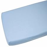 2x Crib Jersey Cradle Fitted Sheet 100% Cotton 40 x 90cm Blue by For-your-Little-One