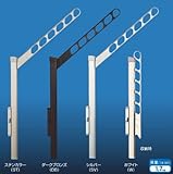 キョーワナスタ 屋外用壁付け物干し アーム付上下移動式ポール 1セット2本入 KS-DA706ASPN-SV シルバー スイングアーム