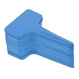 SODIAL 100件ｘ10x6cm Tタイプの木の植物サイン（青）