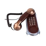 [壁掛け電話] アンティークレトロ 壁掛け電話 有線電話ランド ボトムライト ホームホテルなどに適する ヴィンテージ電話(レッド銅)