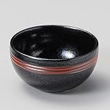 山下工芸 (Yamasita craft) 黒結晶筋彫深口ﾎﾞｰﾙ 101-34-206
