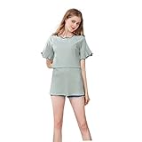 LPATTERN マタニティ 授乳服 授乳口付き 授乳 半袖　Ｔシャツ　2way 外出 2セット 夏【 透けない素材 】レース スカラップ　無地　シンプル　M/L/XL ピンク　グリーン