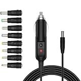 YFFSFDC 12V 車用 シガーソケット延長ケーブル シガーライタ延長コード ライタープラグ 電源 ソケット シガーアダプター → DCジャックオス 5.5-2.1mm対応 変換 アダプタ8 in 1 （シガーソケット接続アダプター）車のシガーソケットに接続して色々な機器に接続できるアダプターです LED指示ライト付き (3M)