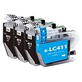 LC411 brother用互換インクカートリッジブラザー用LC411BKブラック3本 LC411Cシアン1本 合計4本 対応機種：DCP-J526N/J528N/J914N/J915N/J926N-W/J926N-W/B /J928N-B/J1800N/ MFC-J904N/J905N/J739DN/DWN /J939DN/DWN